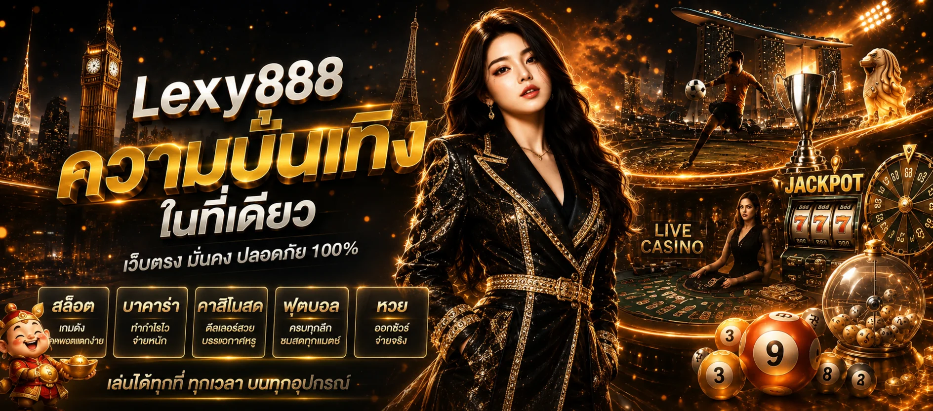 หมวดสล็อต บาคาร่า กีฬา และผลหวยของ Lexy888